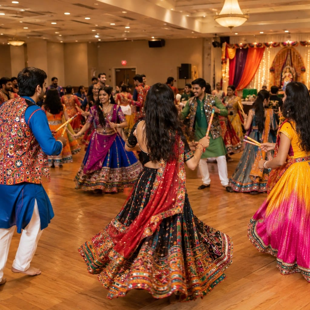 Indian-American community celebrating Navratri with Garba in the USA